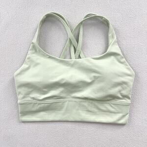 Lululemon Energy Longline Bra Medium Support B–D Cups Kohlrabi Green Strappy 6